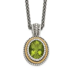 Sterling Silver Gold Peridot Necklace