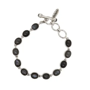 Sterling Silver Gray Moonstone Toggle Bracelet
