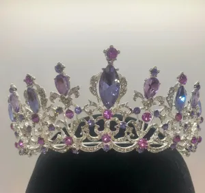 Tiara - Silver with Lilac, Rose Pink, and Crystal Rhinestone NEW!