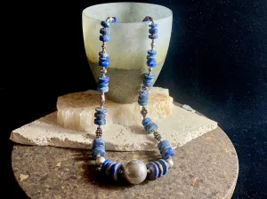 Tribal Lapis Lazuli & Silver Necklace