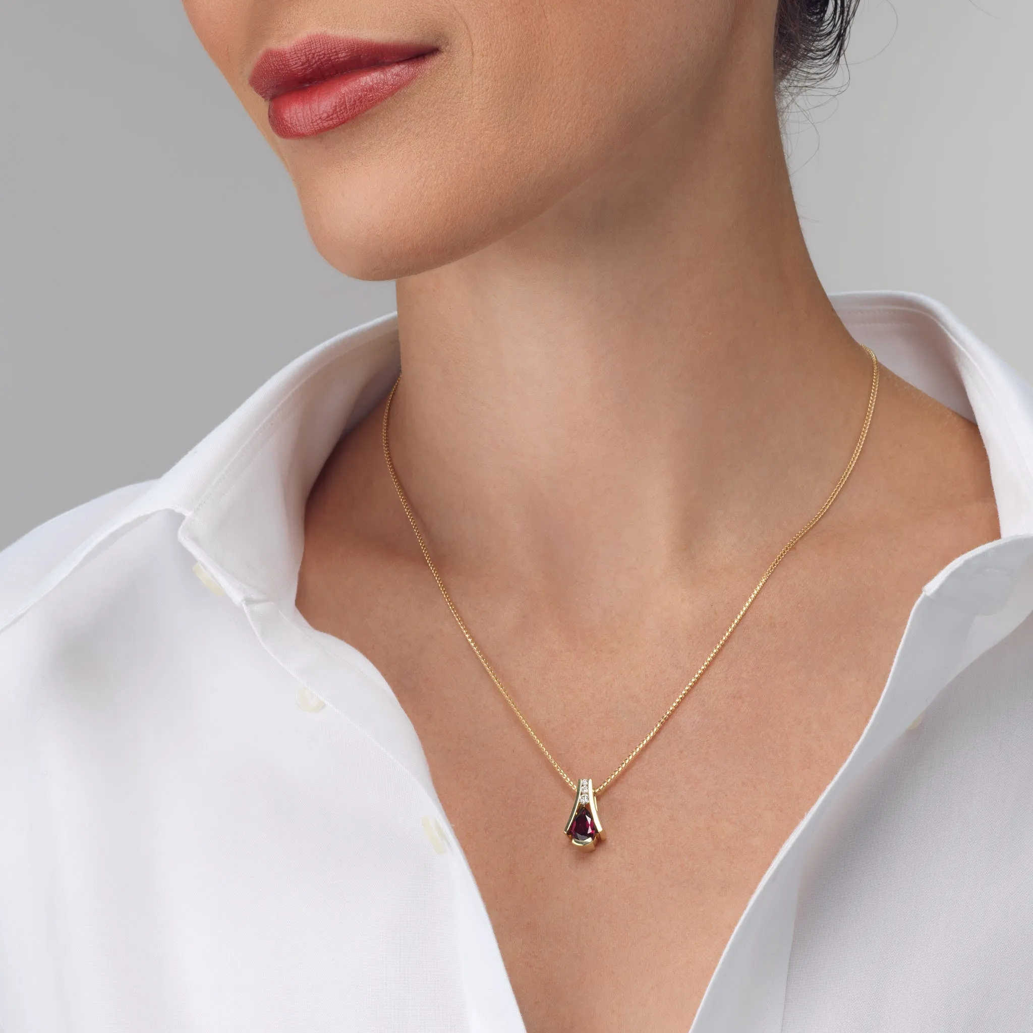 Venture Small Gemstone Pendant Necklace with Diamonds