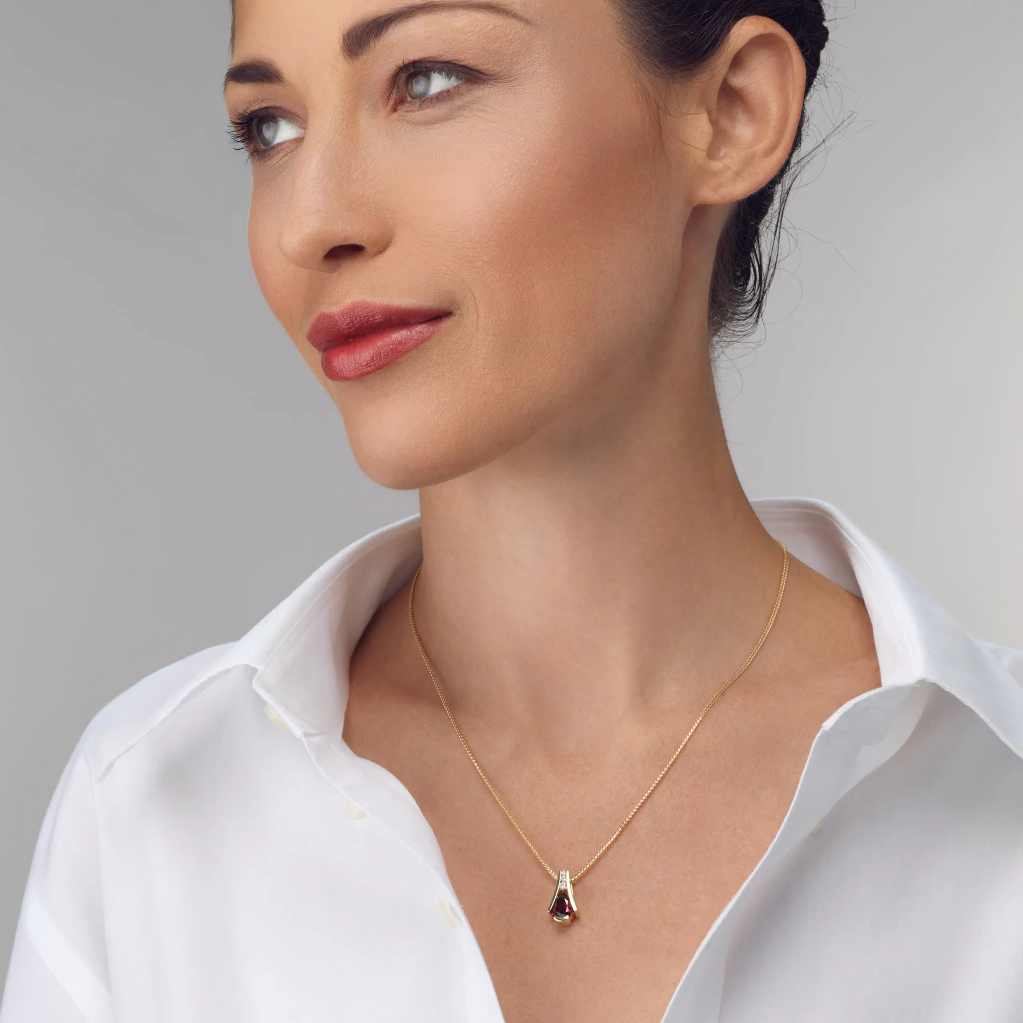 Venture Small Gemstone Pendant Necklace with Diamonds