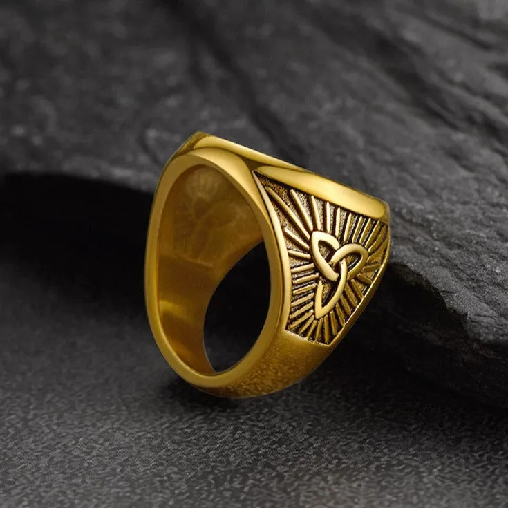 Viking Thor's Hammer Ring with Runes for Men