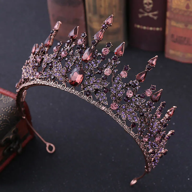 Vintage Baroque Crystal Tiara Crown  Party Hair Accessory
