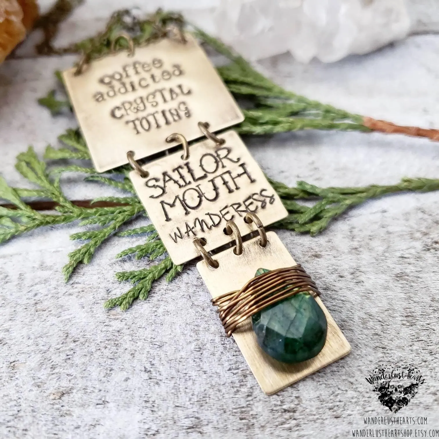 Wanderlust Hearts signature necklace - brass