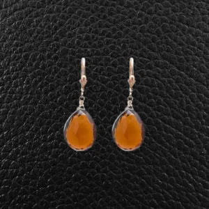 Whiskey Quartz Dangle Earrings