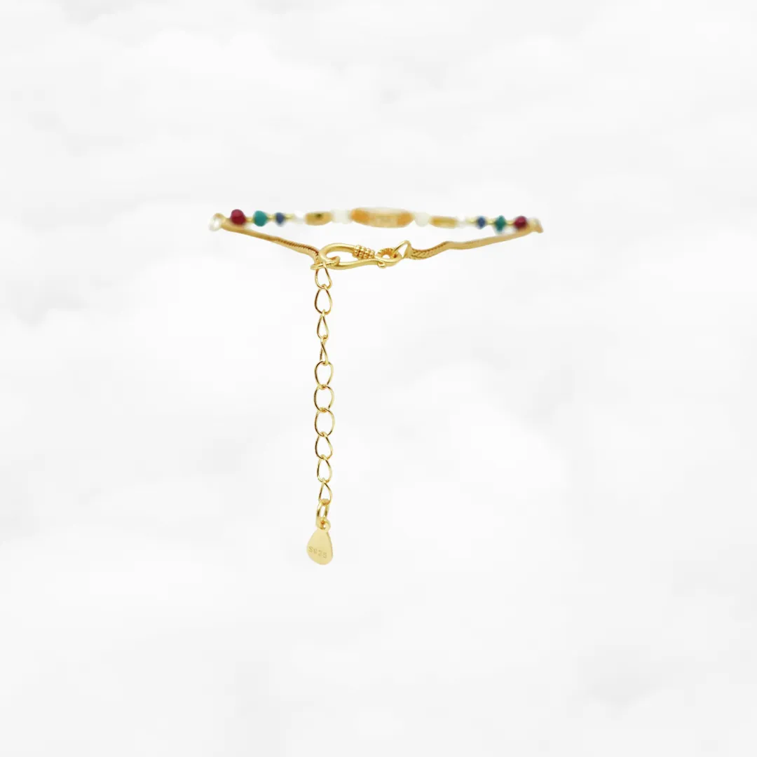 White Jade Auspicious Clouds Vermeil Bracelet