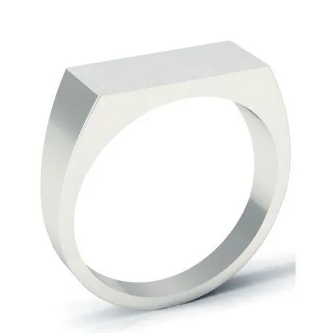 Wide Rectangular Signet Ring for Men - 16mm x 8mm