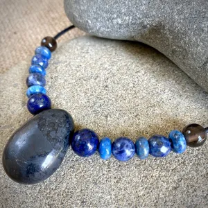 Writer's Necklace w/Shungite, Lapis, & Sodalite, Self-Expression