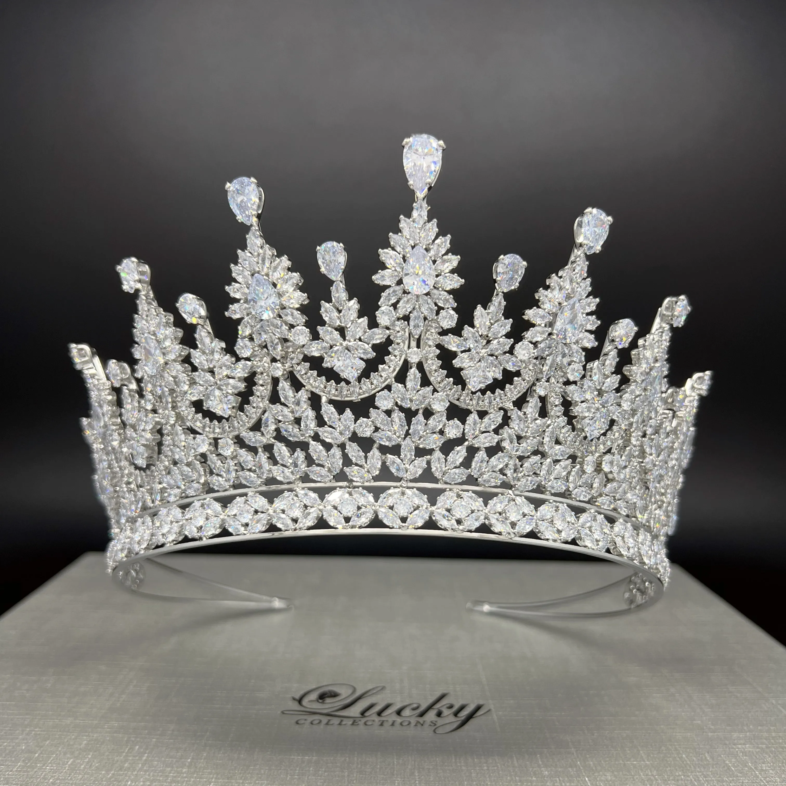 Zirconia Tiara for the Confident Walk Down the Aisle, Opulent Quince Cubic CZ